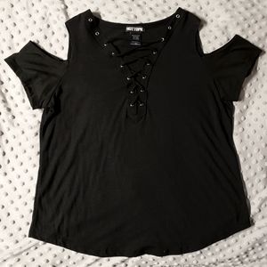 Off The Shoulder Lace Up Top